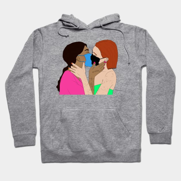 Mask kiss Hoodie by Ella Byworth 